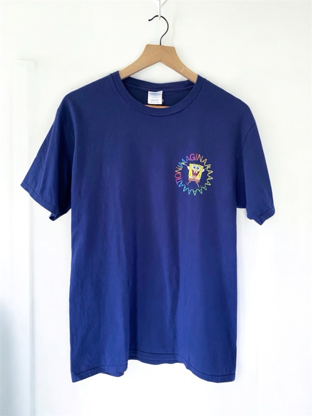 Nickelodeon Blue SpongeBob Squarepants Short Sleeve Graphic T-Shirt Size Medium